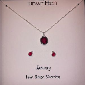 Birthstone Necklace & Earring Set